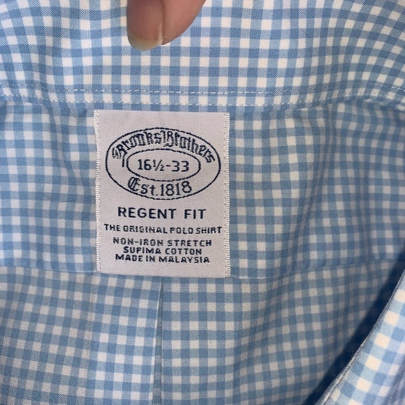 COPY - BROOKS BROTHERS Regent Fit Non-Iron Shirt 16.5-33 - Picture 6 of 6